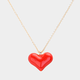 Enamel Heart Pendant Necklace