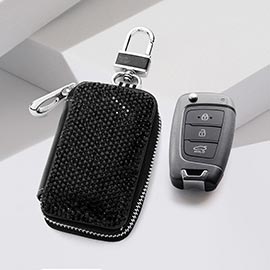 Bling Faux Leather Key Wallet