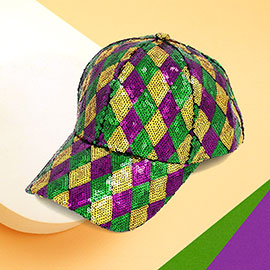 Mardi Gras Sequin Baseball Cap