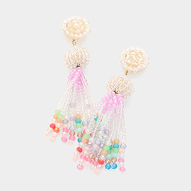 Seed Beaded Fringe Earrings