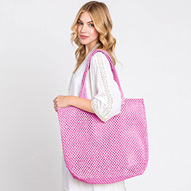 Solid Crochet Straw Bag