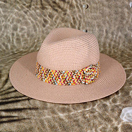 Multi Color Straw band Straw Hat