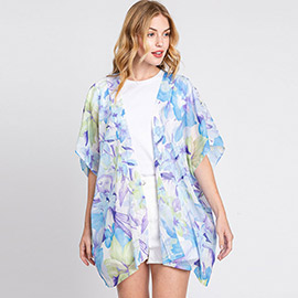 Floral Print Cover Up Kimono Poncho