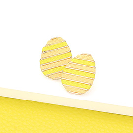 Thread Wrapped Easter Egg Stud Earrings