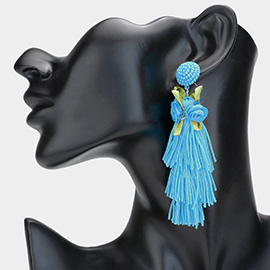 Flower Tassel Earrings