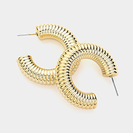 Textured Metal Hoop Earrings