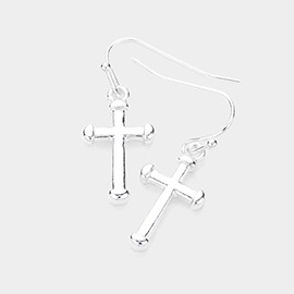 Metal Cross Dangle Earrings