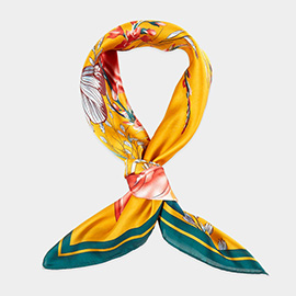 Tropical Leaves Print Bandana Scarf