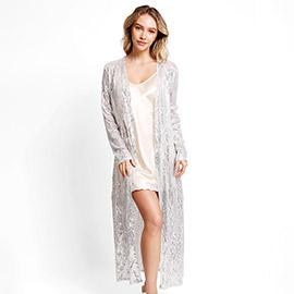 Sequin Long Cover-Up Kimono Poncho