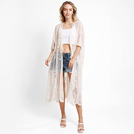 Floral Lace Cover Up Kimono Poncho