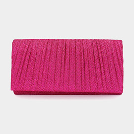 Pleated Shimmery Evening Clutch / Crossbody Bag