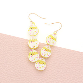 Resin Easter Chick Link Dropdown Earrings