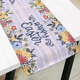 HAPPY EASTER Message Flower Table Runner