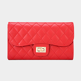 Quilted Flap Evening Clutch Bag / Crossbody Bag