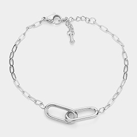 SECRET BOX_Stainless Steel Oval Chain Link Bracelet