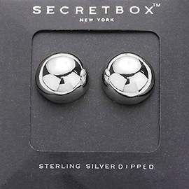 SECRET BOX_Sterling Silver Dipped Metal Ball Stud Earrings