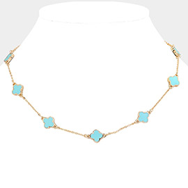 Quatrefoil Station Necklace