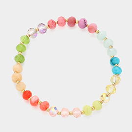 Faceted Beaded Stretch Bracelet