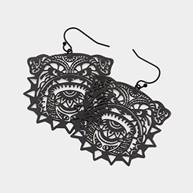 Bulldog Filigree Dangle Earrings