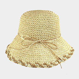 Edge Detailed Straw Bucket Hat