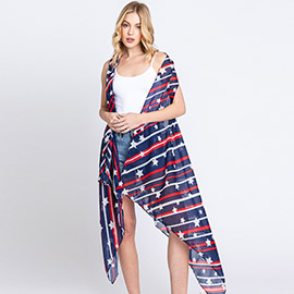 American USA Flag Vest Poncho