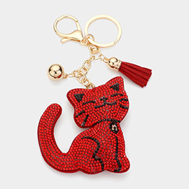 Bling Cat Tassel Keychain