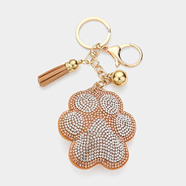 Bling Paw Tassel Keychain