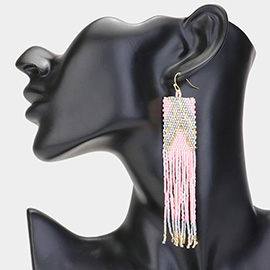 Beads Fringe Statement Earrings