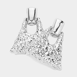 Textured Metal Triangle Doorknocker Earrings