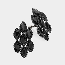 Marquise Stone Embellished Clip On Earrings