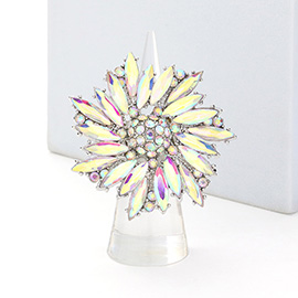 Crystal Marquise Cluster Floral Stretch Ring