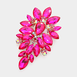 Marquise Stone Cluster Embellished Pin Brooch