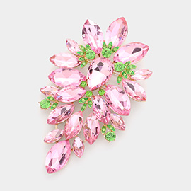 Marquise Stone Cluster Embellished Pin Brooch