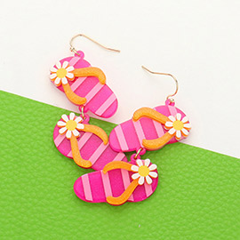 Resin Flip Flops Dangle Earrings