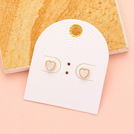 Mother Of Pearl Heart Stud Earrings