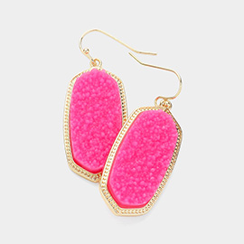 Hexagon Druzy Dangle Earrings