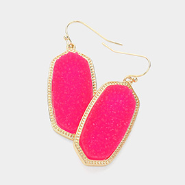 Hexagon Druzy Dangle Earrings