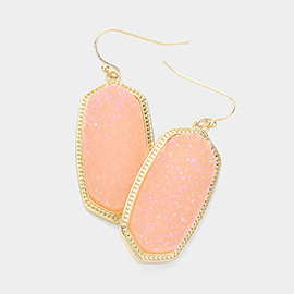 Hexagon Druzy Dangle Earrings