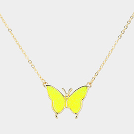 Butterfly Druzy Pendant Necklace