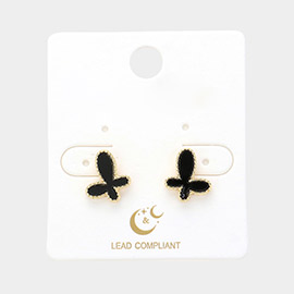 Enamel Butterfly Stud Earrings