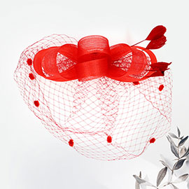 Feather Mesh Bow Fascinator / Headband