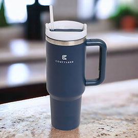 Solid Color 40oz Stainless Steel Tumbler With Handle