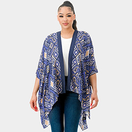 Paisley Print Kimono Poncho