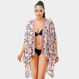 Flower Print Kimono Poncho