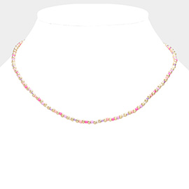 Metal Multi Color Beaded Necklace