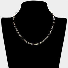 Metal Paperclip Chain Necklace