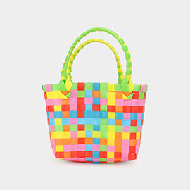 Basket Weave Mini Micro Tote Bag