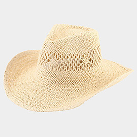 Open Weave Panama Cowboy Straw Hat