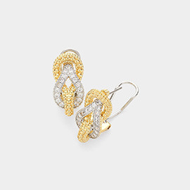 CZ Stone Paved Knot Stud Earrings