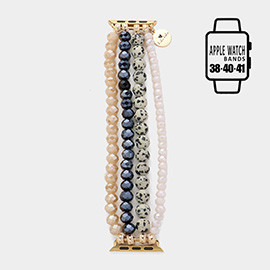 Faceted Beads Natural Stone Beaded Multi Layered Apple Watch Band